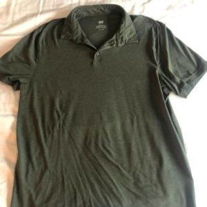 H&M Dark Green Slim-Fit Collared Shirt